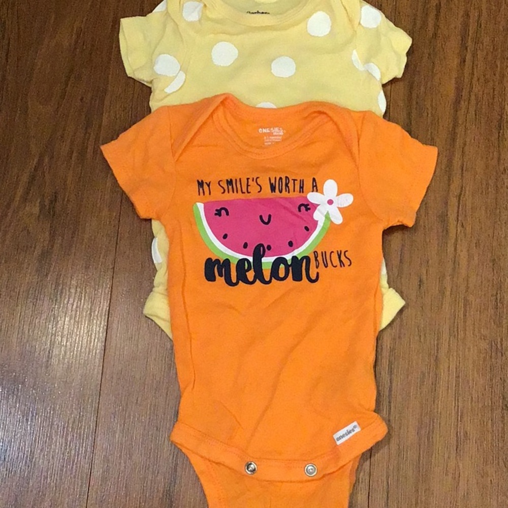 Carter's Vibrant Orange and Yellow Bodysuit Set